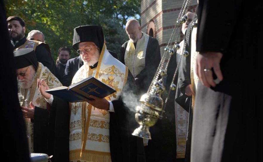 Historic translation of the sacred relic of the Venerable Gerasimos, Bishop of Abydos, at Hellenic College Holy Cross